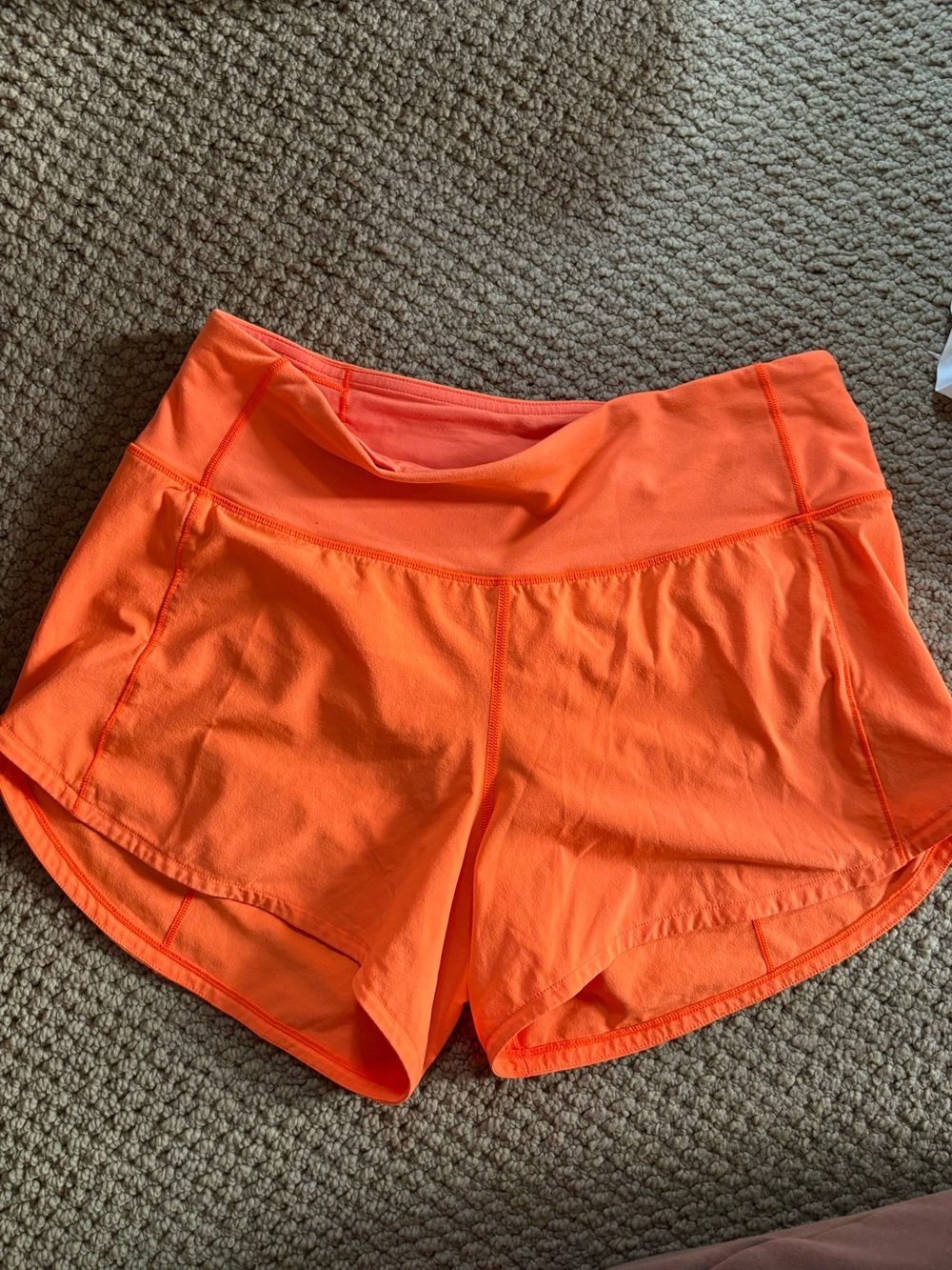 lululemon athletica Womens Orange Athletic Running Shorts